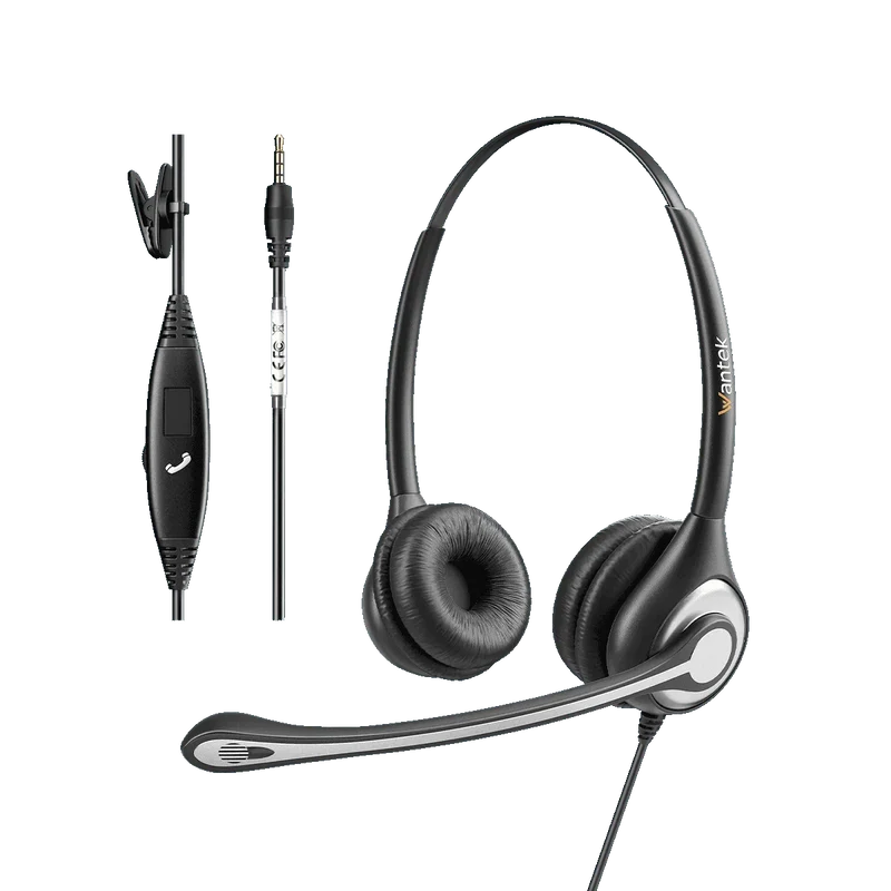 Wantek® h602 3.5mm Dual-Ear Headset with Microphone