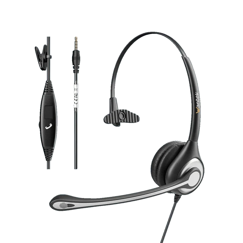 Wantek® h600 3.5mm Mono Headset with Mic for Office Calls