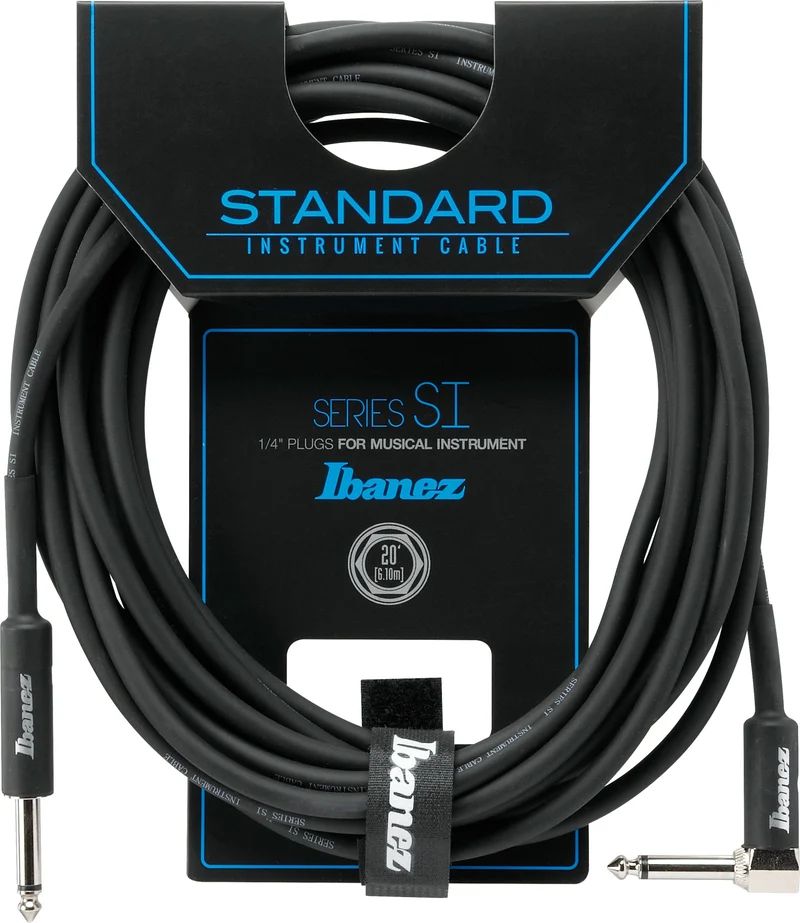 Instrumentenkabel Ibanez 6,10m/20ft Black Standard SI20L Klinke - Winkelklinke