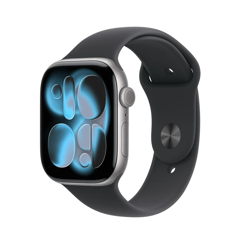 Apple Watch Series 11 (2025) LTE 46mm Space Grey Aluminium Case mit Black Sport Band M/L - Schwarz