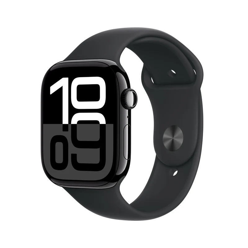 Apple Watch Series 10 (2024) LTE 46mm Jet Black Aluminium mit Sport Band M/L - Schwarz