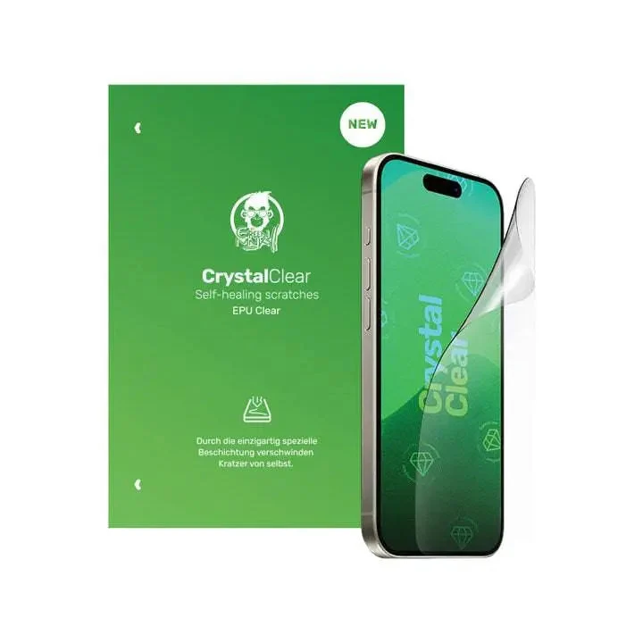 2 x Crystal Clear Displayschutzfolie von GreenMNKY - 1 x Case optimiert + 1 x Normal