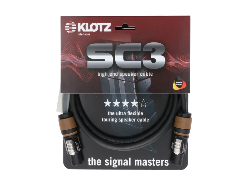 Klotz Lautsprecherkabel 2x2,5mm² 10m speakON 2 - speakON 2 SC3-L2FF1000, schwarz