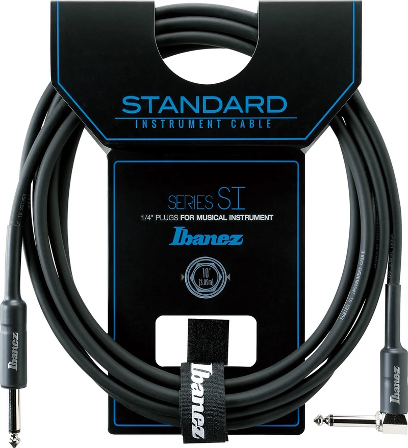 Instrumentenkabel Ibanez 3,05m/10ft Black Standard SI10L Klinke - Winkelklinke