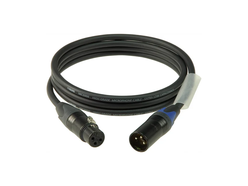 Klotz Mikrokabel XLR/FM 0,5m Neutrik M2 Black, Tülle blau