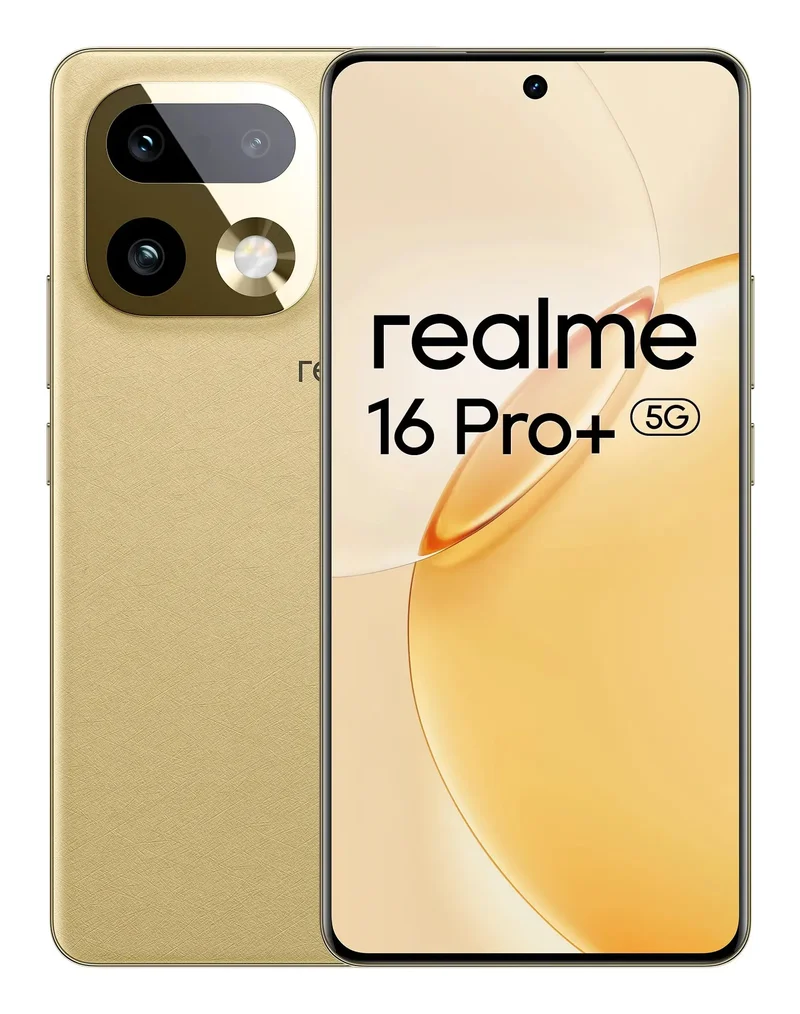 Realme 16 Pro+, 17,3 cm (6.8"), 1280 x 2800 Pixel, 8 GB, 256 GB, 200 MP, Gold