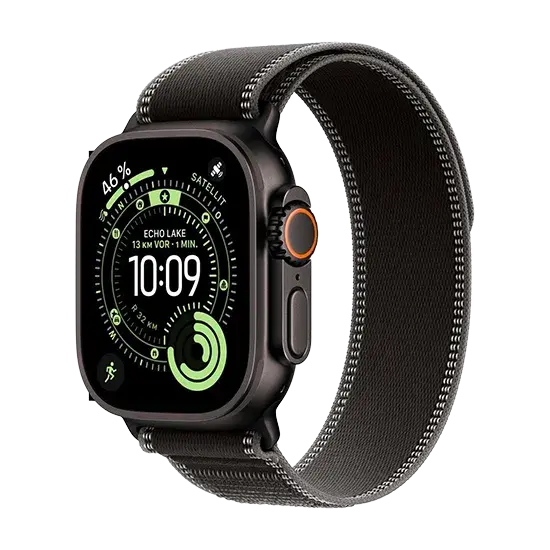 Apple Watch Ultra 3, 5G, 49mm, Black Titanium, Trail Loop S/M, Black/Charcoal