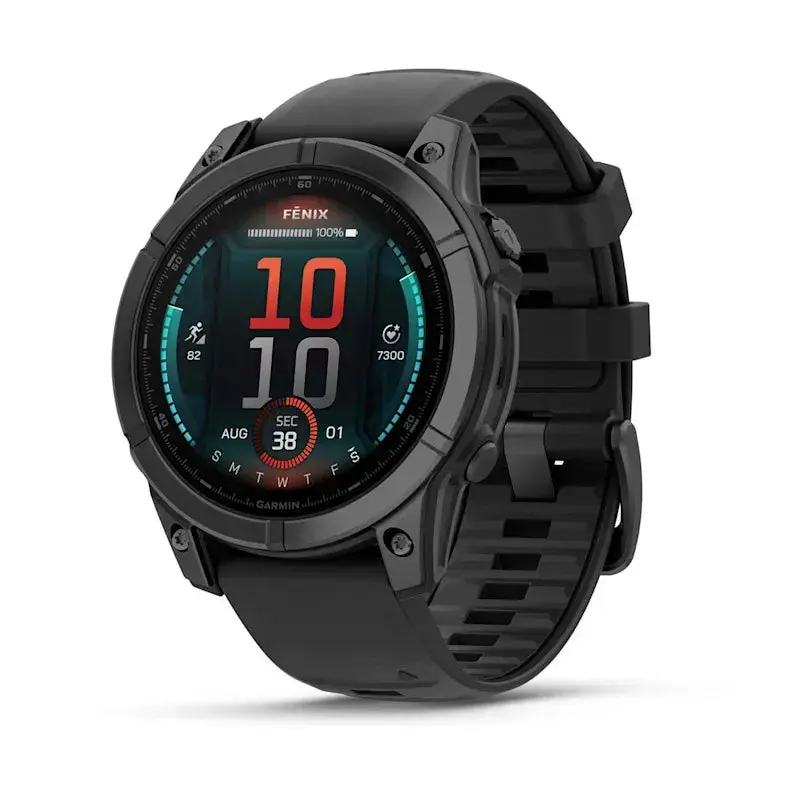 Garmin Fenix E GPS Watch 47mm Slate Grey Steel- Black