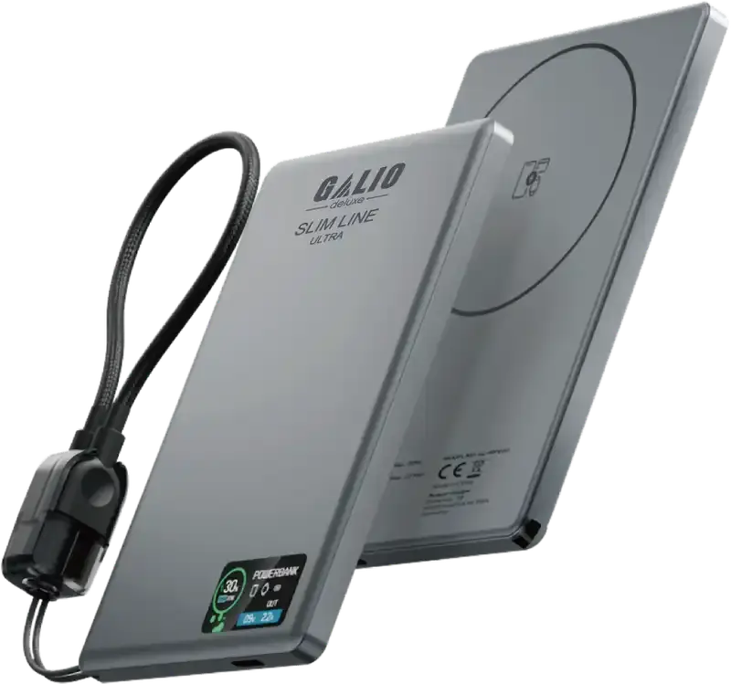 Galio slim line Ultra Powerbank, Tiefgrau