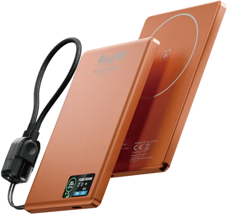 Galio Slim Line Ultra Powerbank, Cosmic Orange