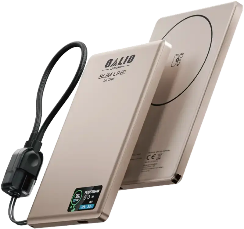 Galio slim line Ultra Powerbank, Gold