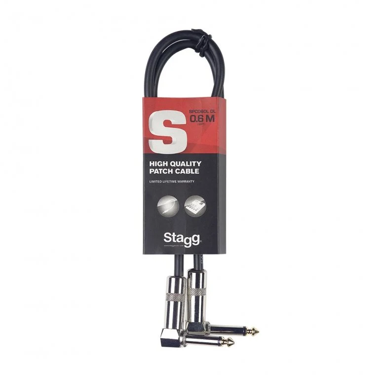 Patchkabel 60cm/Winkel-Klinke Metall Stagg SPC060L DL
