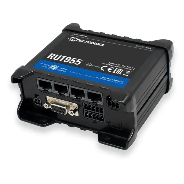 Teltonika RUT955, Wi-Fi 4 (802.11n), Einzelband (2,4GHz), Ethernet/LAN, 3G, Schwarz, Tabletop-Router