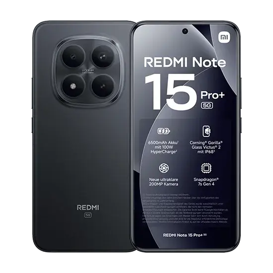 Xiaomi Redmi Note 15 Pro+, 5G, Dual Sim, 12GB RAM, 512GB, Schwarz