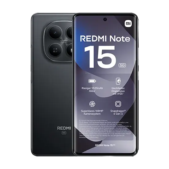 Xiaomi Redmi Note 15, 4G, Dual Sim, 8GB RAM, 256GB, Schwarz