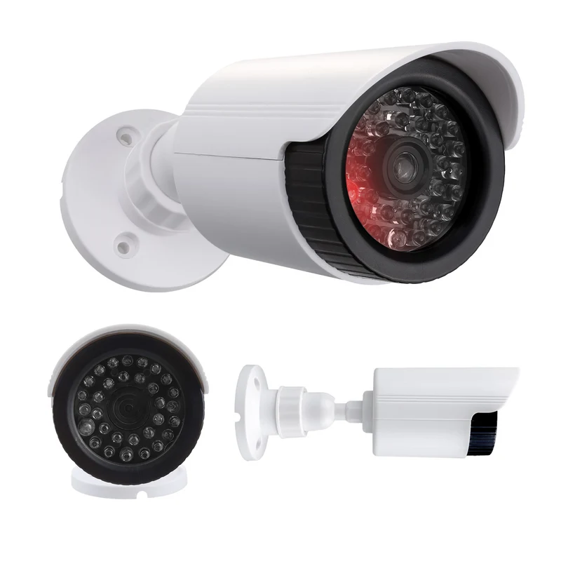 Attrappe einer Röhrenkamera, IR-LEDs, weiß, Stromversorgung 2xAA (nicht im Lieferumfang enthalten), ABS, IR1800 W