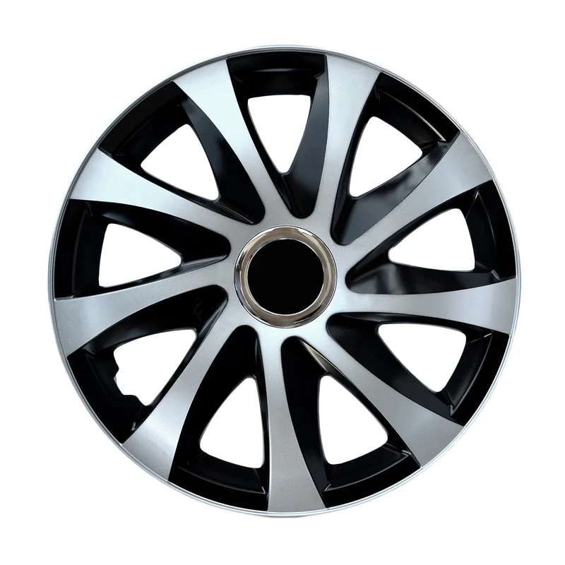 15" NRM DRIFT Extra silber/schwarz Universal Radkappen 4 Stück
