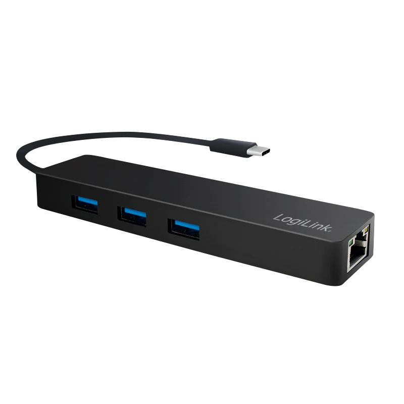 USB-C Hub 3-fach 3xUSB 3.0 A & 1xRJ45