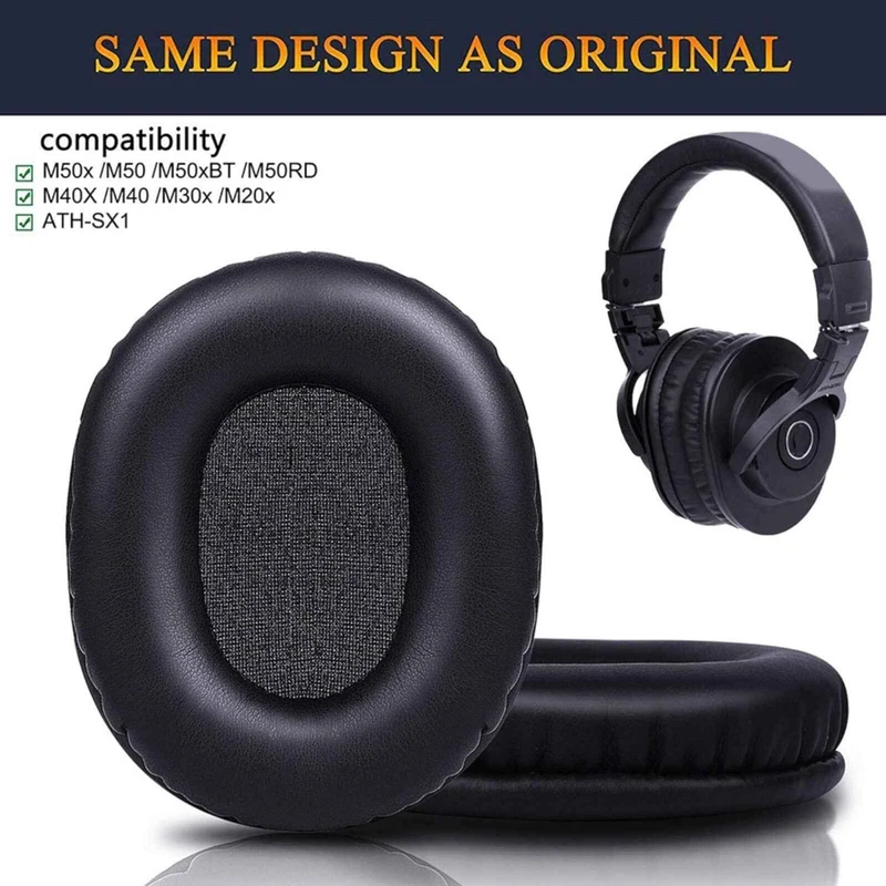 Ohrpolster Audio Technica schwarz für ATH M50X M40X M30X M20X MSR7 SX1