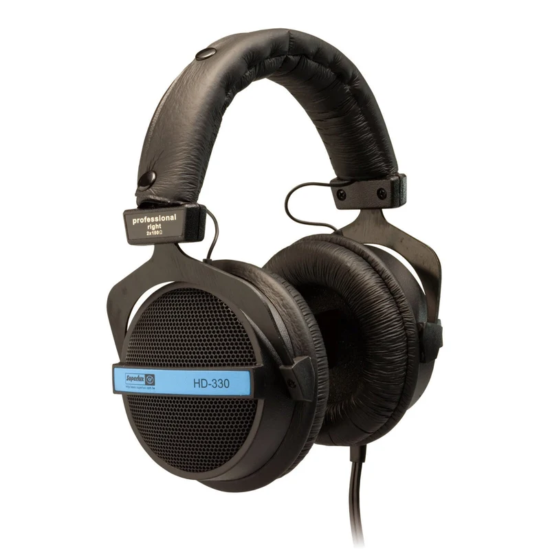 Superlux HD330 Stereo Kopfhörer Schwarz Silber mit Zubehör 6.3 mm Adapter Neu