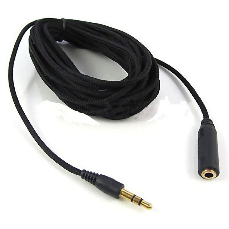 5m Audio Stereo Kopfhörer Verlängerungskabel 3,5mm Klinke Stecker > Buchse Stoff