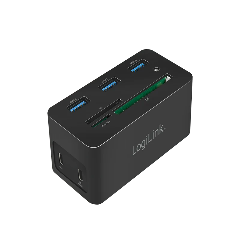 USB-C Adapter | 10-in-1 | HDMI 4K60Hz | PD 60W | LAN | 3x USB3.0 | SD | CF | microSD | LogiLink