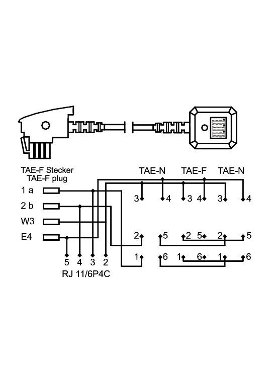 TAE F-St. NFF-Buchse mit 0.2m KABEL