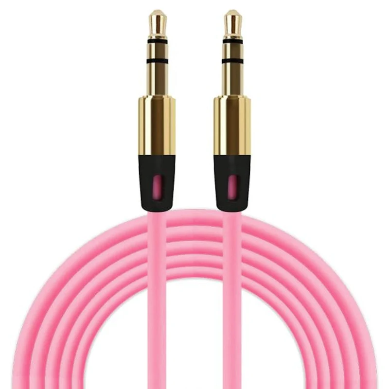 Audio Stereo Kopfhörer Anschlusskabel 1m 3,5mm Klinke Stecker > Stecker rosa