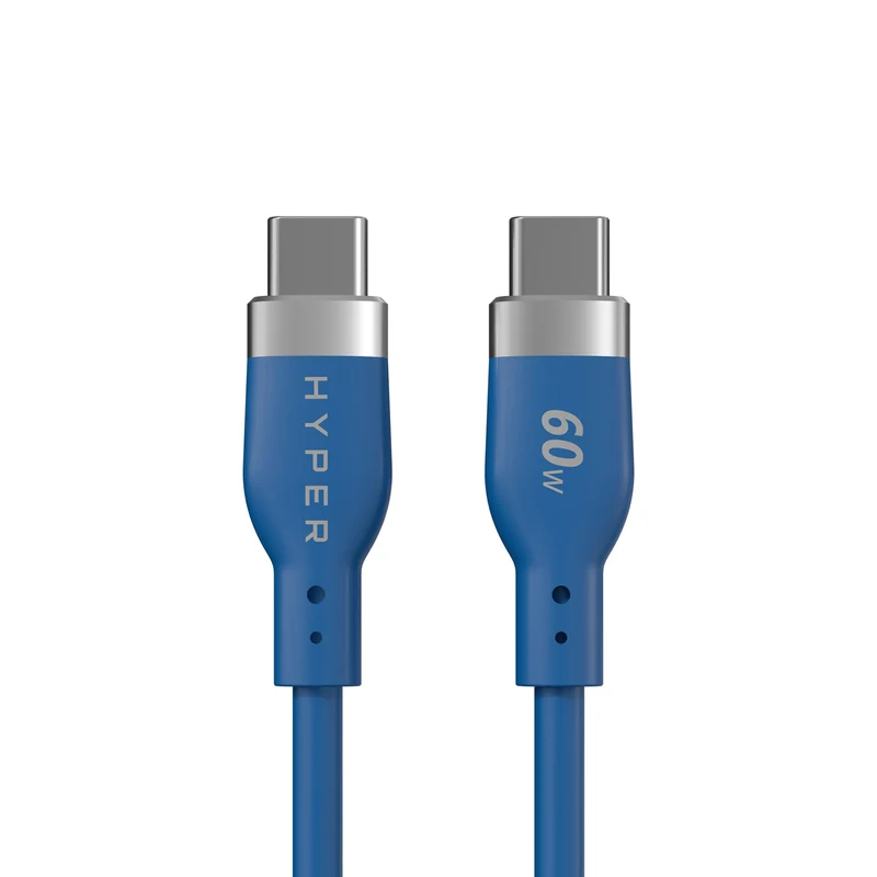 HyperJuice Flex USB-C-Ladekabel aus Silikon – Blau