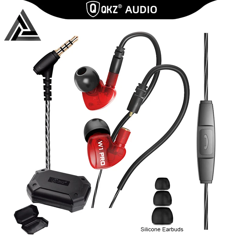 Super Bass High-End In Ear Kopfhörer QKZ W1 Rot Ohrhörer austauschbare Kabel