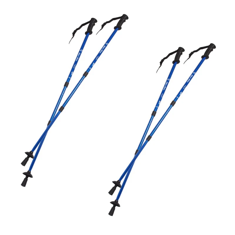Teleskop-Nordic-Walking-Stöcke aus Aluminium, 65–135 cm, blau, 2 Paar