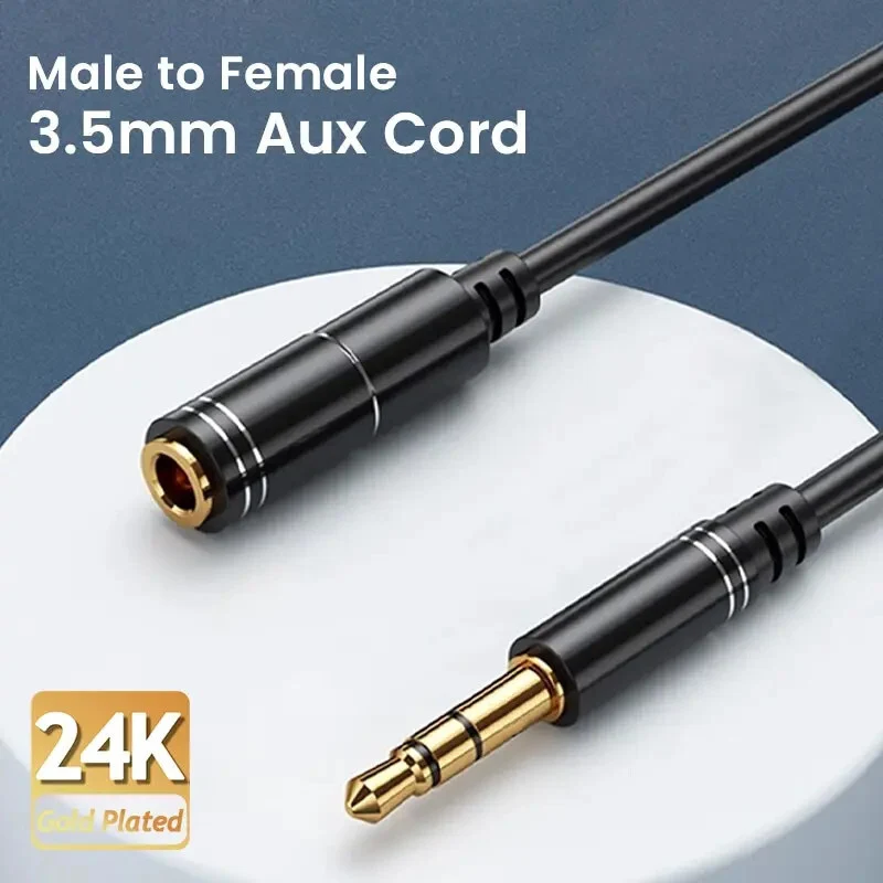 1,5 m Audio Stereo Kopfhörer Verlängerungskabel 3,5mm Klinke Stecker>Buchse Schw