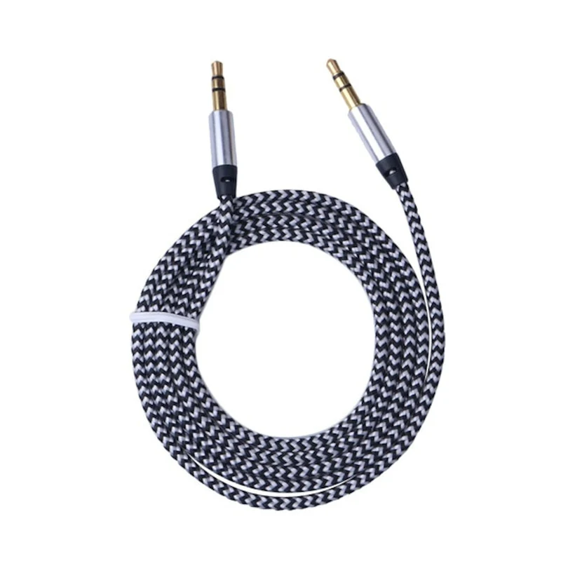 Audio Stereo Kopfhörer Anschlusskabel Nylon 1m 3,5mm Klinke Stecker > Stecker