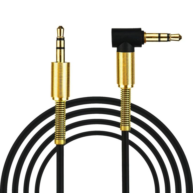 1m Audio Stereo Kopfhörer Anschlusskabel 3,5mm Stecker > Winkelstecker Schwarz