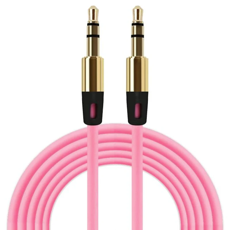 Audio Stereo Kopfhörer Anschlusskabel 1m 3,5mm Klinke Stecker > Stecker rosa