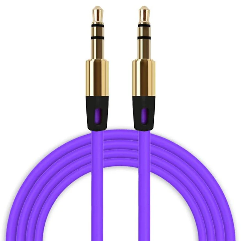 Audio Stereo Kopfhörer Anschlusskabel 1m 3,5mm Klinke Stecker > Stecker Lila