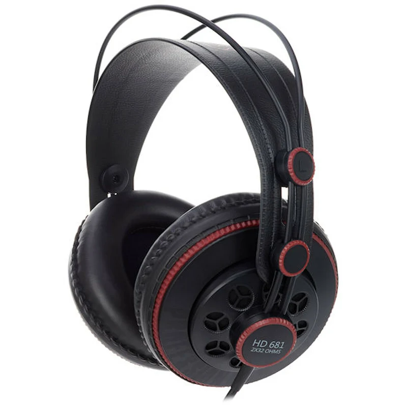 Superlux HD681 Stereo Kopfhörer Schwarz Rot mit Zubehör 6.3 mm Adapter Neu