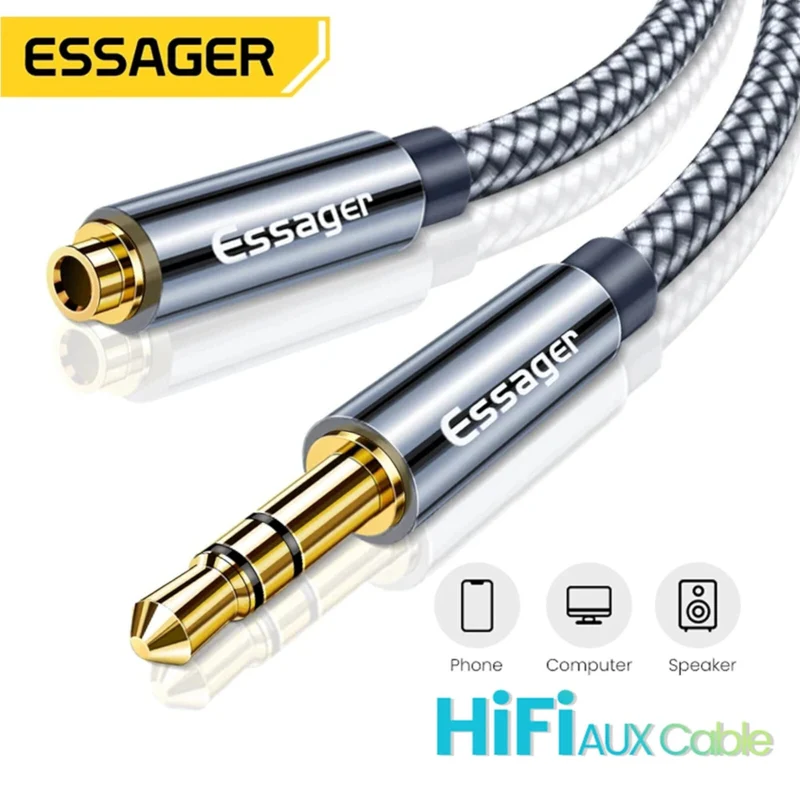 3m Essager Stereo Kopfhörer Verlängerungskabel 3,5mm Klinke Stecker Buchse
