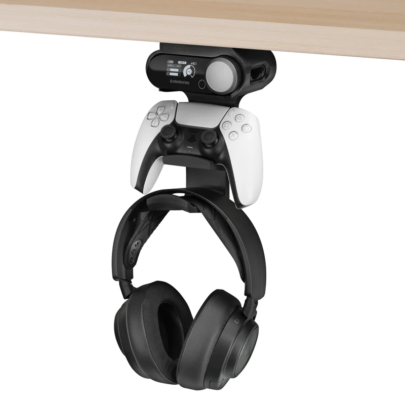 Unterbauhalterung für Gamecontroller und Headset für SteelSeries Arctis Nova Pro Wireless, Nova Elite & Pro Omni + Basisstation