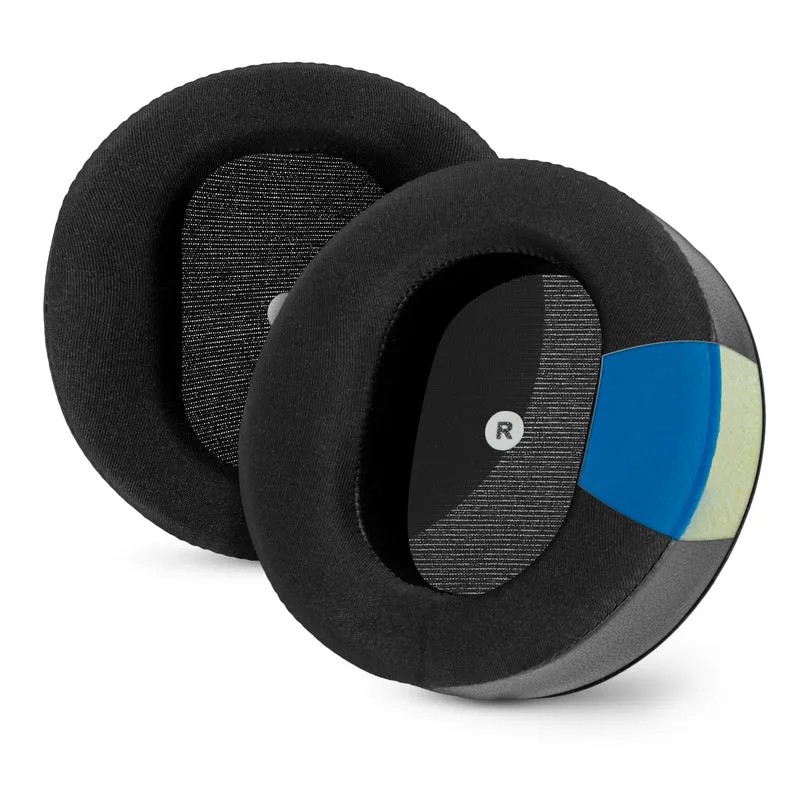 Hybrid-Ersatz-Ohrpolster mit abgewinkelter Form für Audeze Maxwell (GEN 1) Headsets, weiches Gel, seidig-weiches, atmungsaktives Gewebe mit PU-Leder und Memory-Schaum