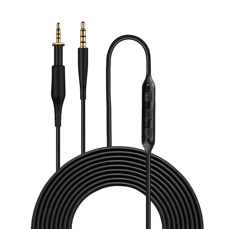 Ersatz-Audiokabel kompatibel mit AKG K430 K450 K451 K452 K480 & Q460 – Inline-Fernbedienung mit Mikrofon, Lautstärke, Wiedergabe/Pause – 1.5 m/60 Zoll