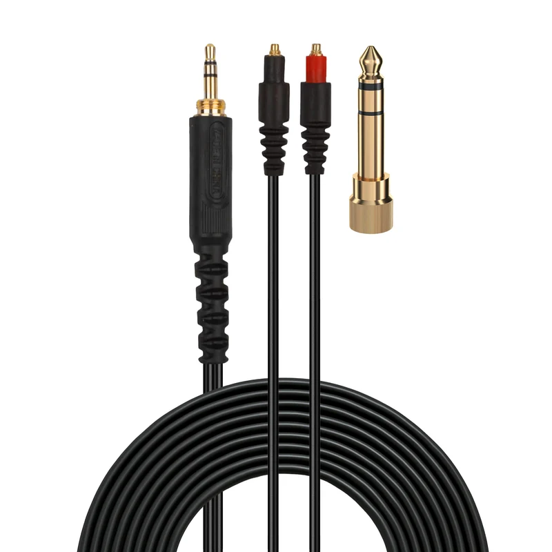 Ersatz-Audiokabel kompatibel mit Shure SRH1440, SRH1540, SRH1840 Headsets – MMCX auf 3.5 mm vergoldete Anschlüsse mit 6.5 mm Adapter