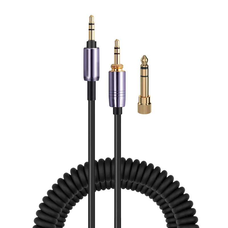 Gewickeltes Ersatz-Audiokabel, kompatibel mit Sony WH-1000XM5, 1000XM4, 1000XM3, 1000XM2, XB910N, CH700N, CH710N, MDR-XB950BT, XB950N1, 1000X