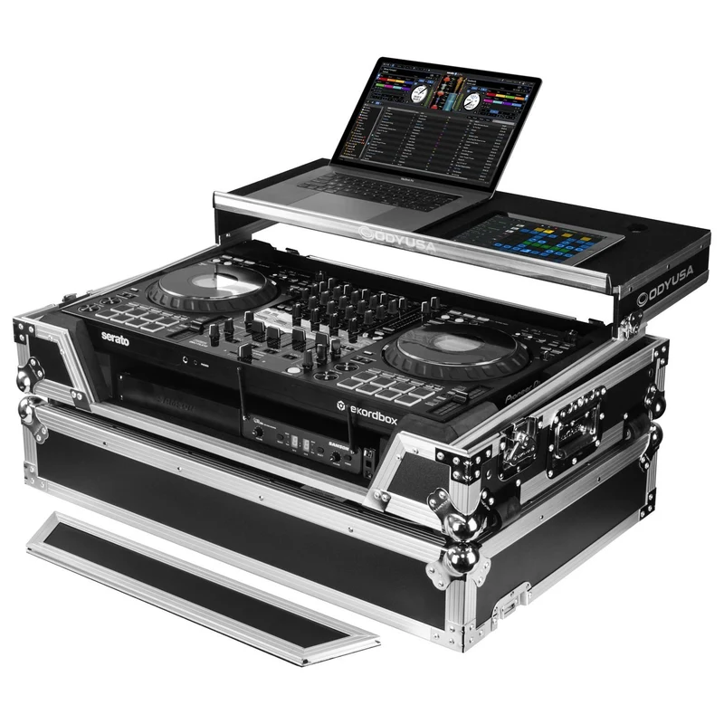 Odyssey FZGSFLX10W1M 1U Flight Case with Glide Style Laptop Platform and Wheels for Pioneer DDJ-FLX10 (Open Box)