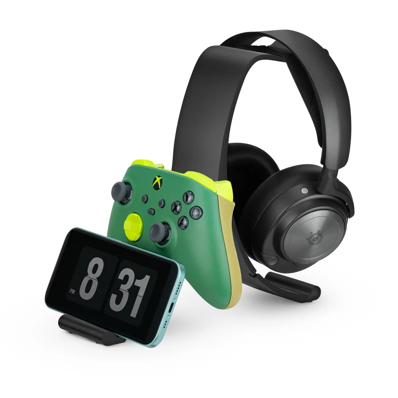 Desktop-Gamecontroller- und Kopfhörerständer-Aufhänger - Stilvolles, minimalistisches Wellendesign für PS5, Xbox, Switch, PC und Retro-Gamepads