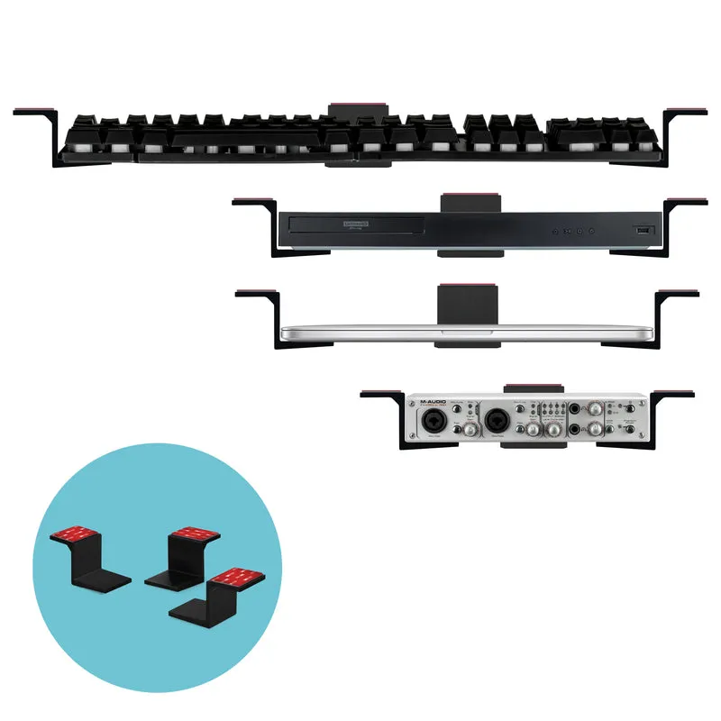 Selbstklebende Laptop-Halterung unter dem Schreibtisch, bis zu 1.9 Zoll / 48 mm dick, für Laptops, MacBook, Router, Surface, iPads, Tablets und mehr