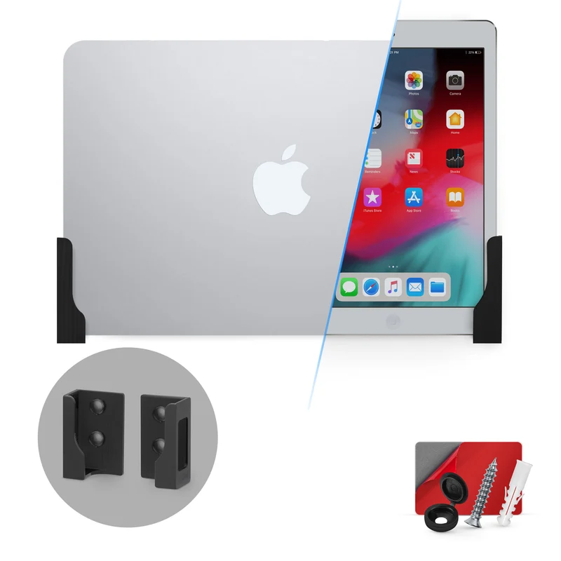 Selbstklebende Tablet- und Slim-Laptop-Wandhalterung für iPad, Android, Macbook, Surface, iPad Air, Mini & Pro, Galaxy Tab Note eBooks, Kindle und mehr