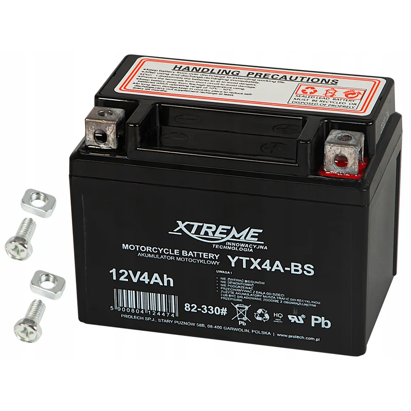 Wartungsfreie Xtreme-Gel-Motorradbatterie, 12 V, 4 Ah, rechts, 82-330#