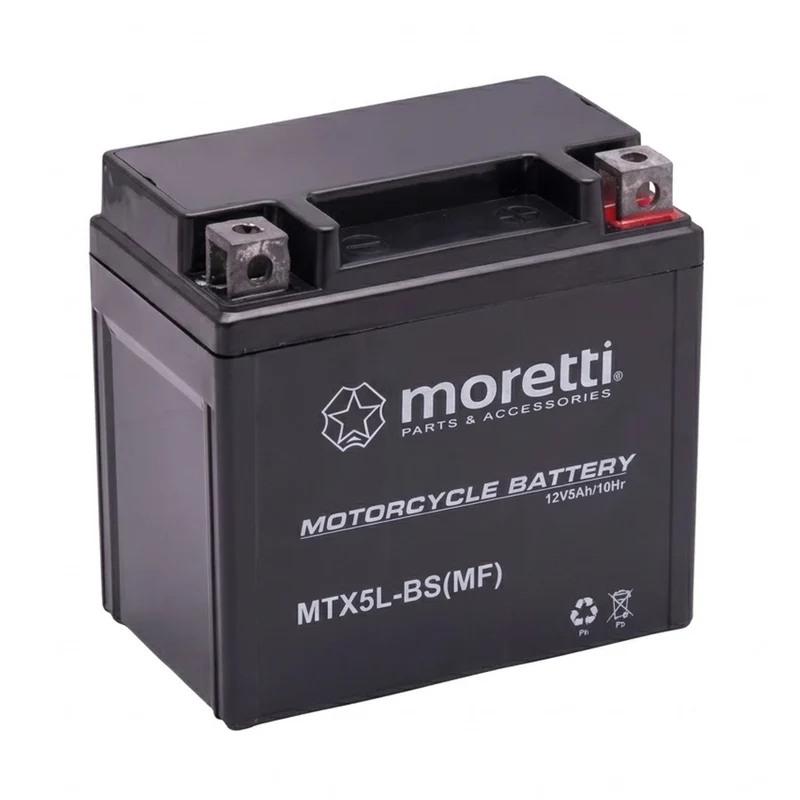 Moretti-Batterie, 12 V, 5 Ah, AGM (Gel), Startstrom 70 A, AKUYTX5L-BSXMOR000