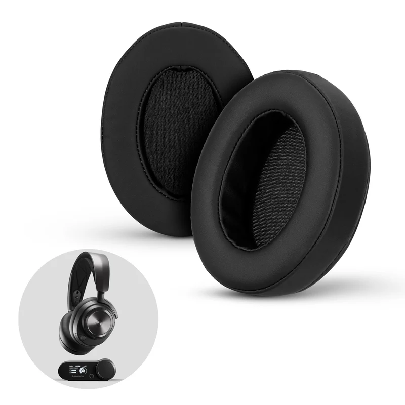 Dickere, verbesserte Ohrpolster für Steelseries Arctis Nova Pro Wireless, Nova Pro Omni & Nova Elite Kopfhörer – Memory-Schaum mit PU-Leder